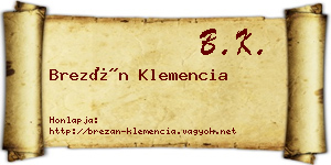 Brezán Klemencia névjegykártya